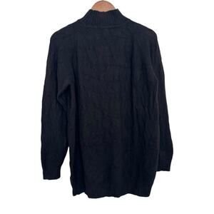 Mendocino Black 100% Cashmere Cable Knit Mock Neck Sweater Men’s Medium
